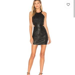 Black leather dress